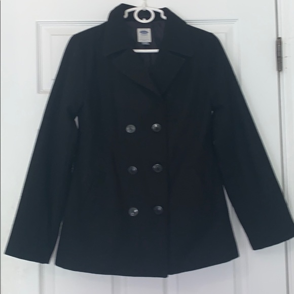 Girls Black Pea Coat - Picture 1 of 4